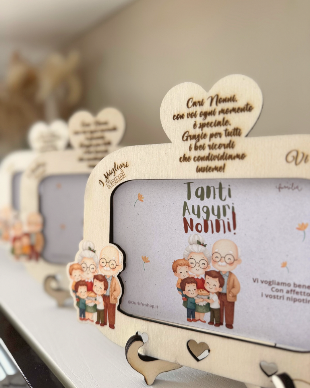 Cornice portafoto in legno personalizzabile – Idea regalo per i nonni