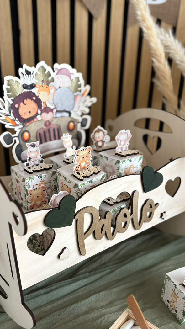 Culla Decorativa in Legno Personalizzata – Porta Pannolini/Bomboniere e Oggetti