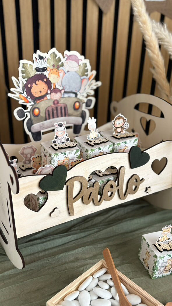 Culla Decorativa in Legno Personalizzata – Porta Pannolini/Bomboniere e Oggetti