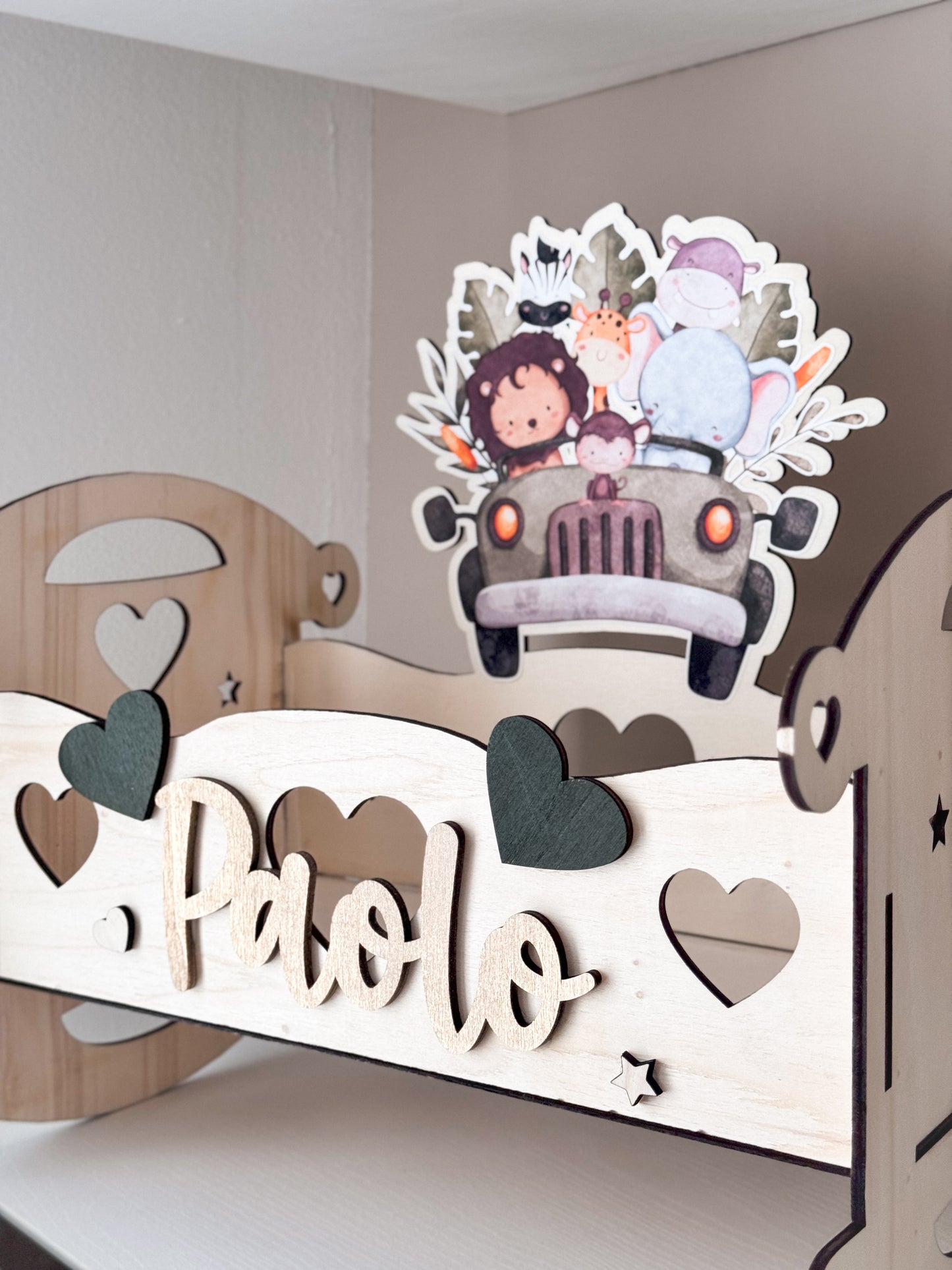 Culla Decorativa in Legno Personalizzata – Porta Pannolini/Bomboniere e Oggetti