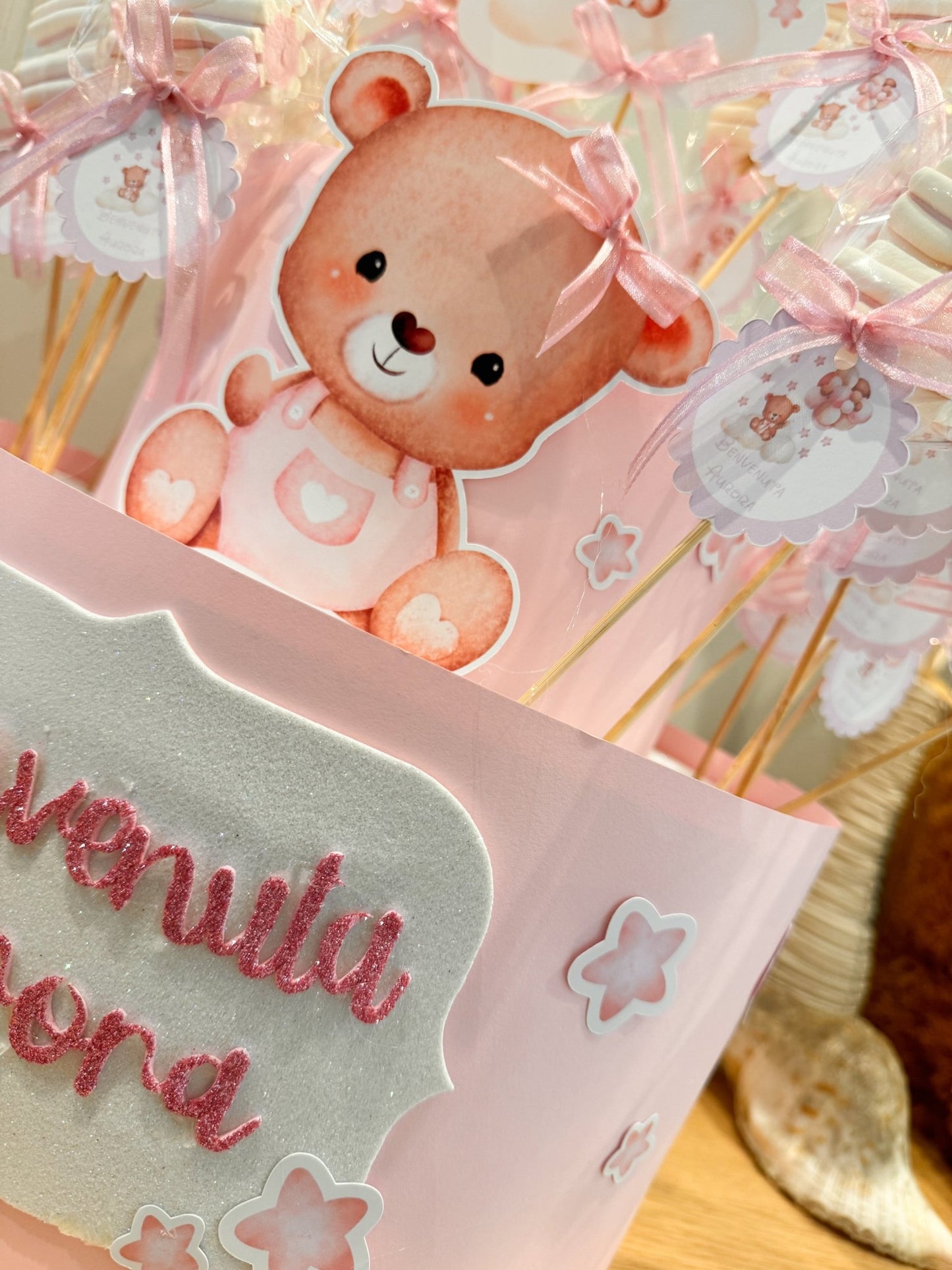 Torta Scenografica Marshmellow Tema Orsetta - Ourlife-shop