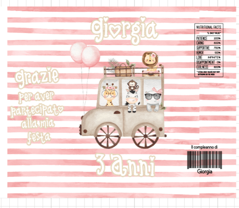 Kit 12 Buste Patatine Safari bimba - Ourlife-shop