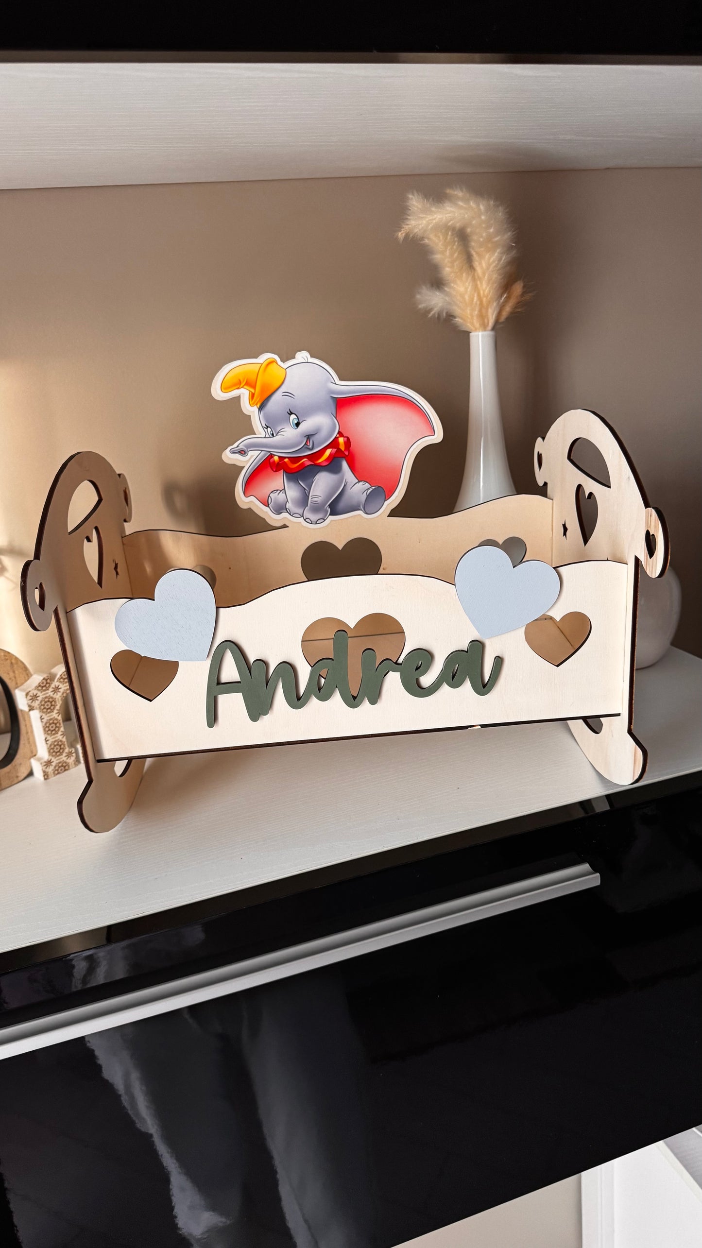 Culla in legno personalizzata – Tema Dumbo