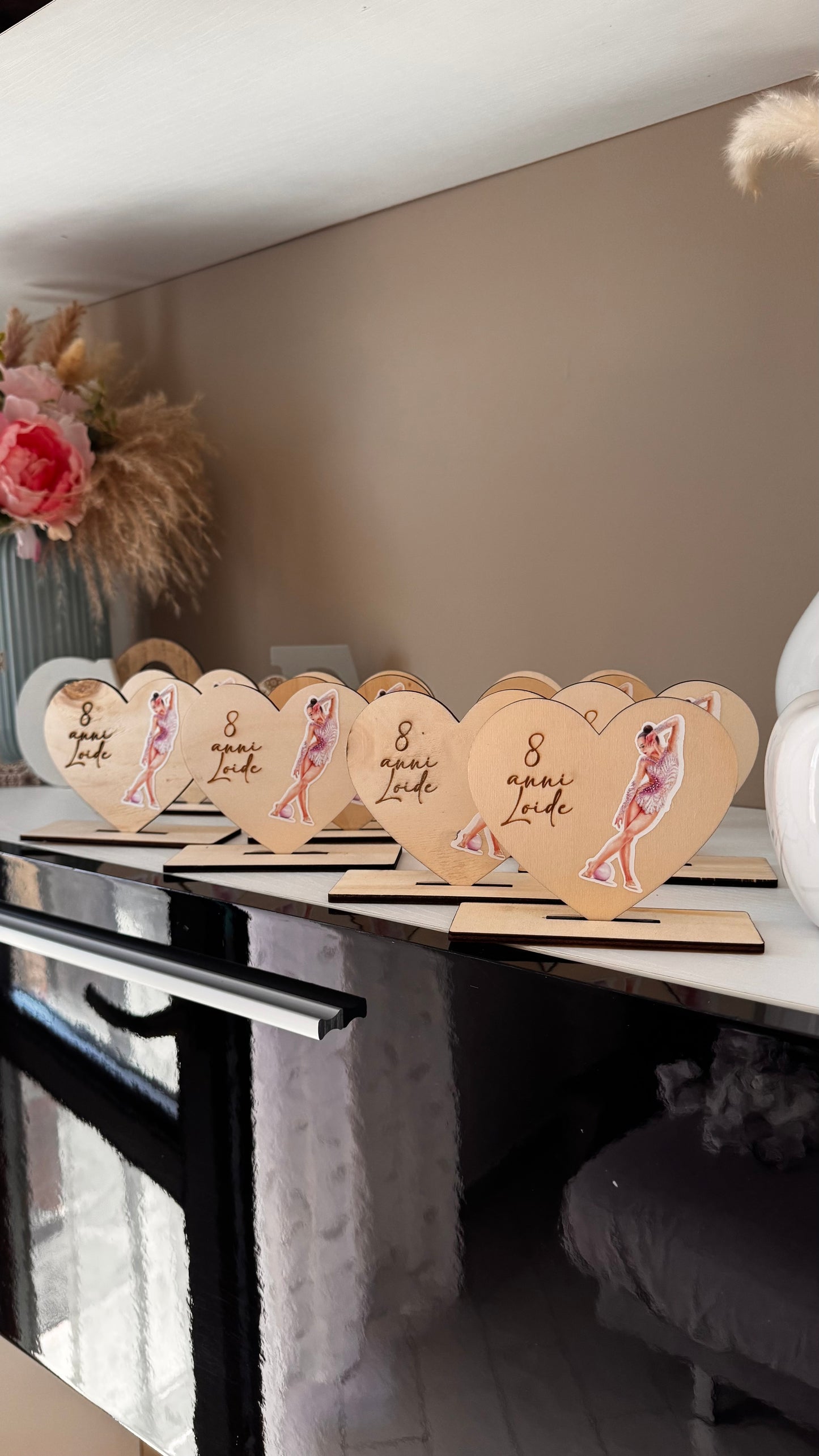 Decorazione cuore in legno – Ginnastica ritmica personalizzata