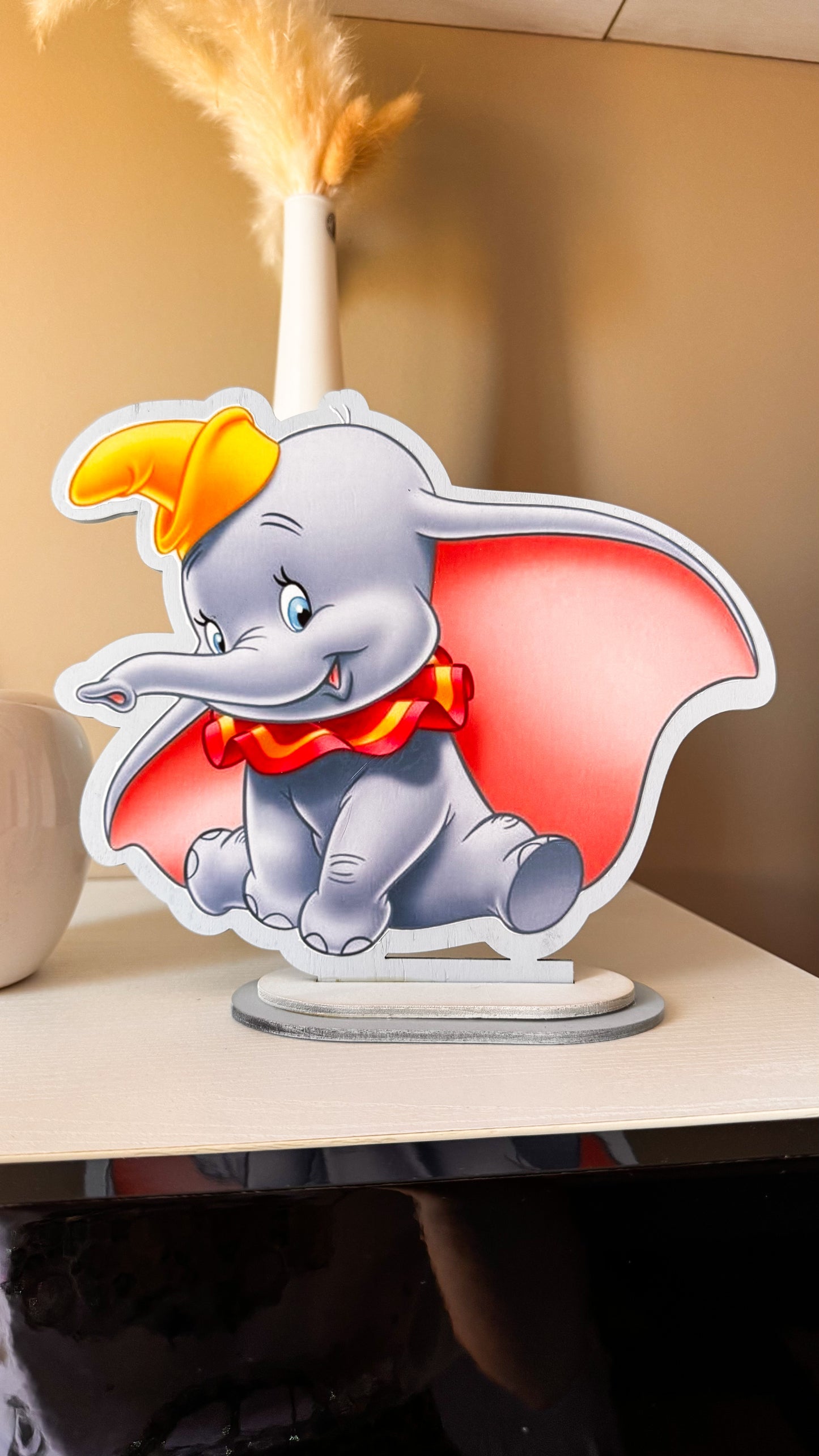 Decorazione da tavolo Dumbo – Sagoma in legno stampato con base