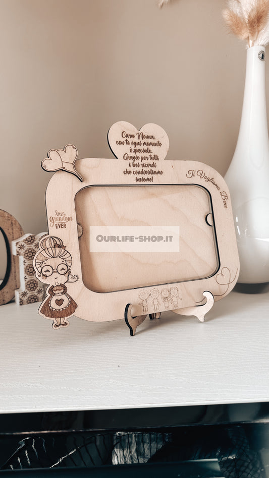 Cornice portafoto in legno personalizzabile – Idea regalo per la Nonna