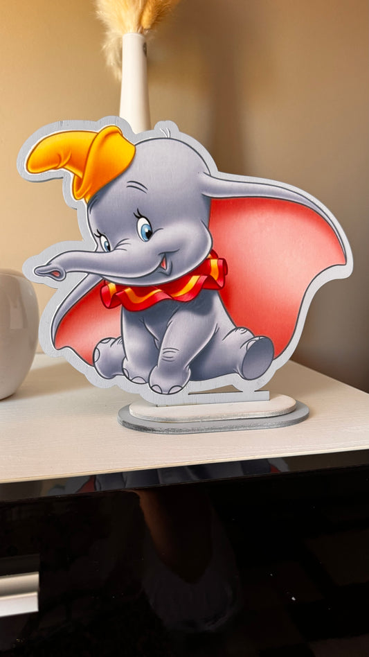 Decorazione da tavolo Dumbo – Sagoma in legno stampato con base