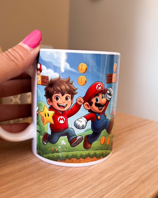 Tazza personalizzata Super Mario con nome