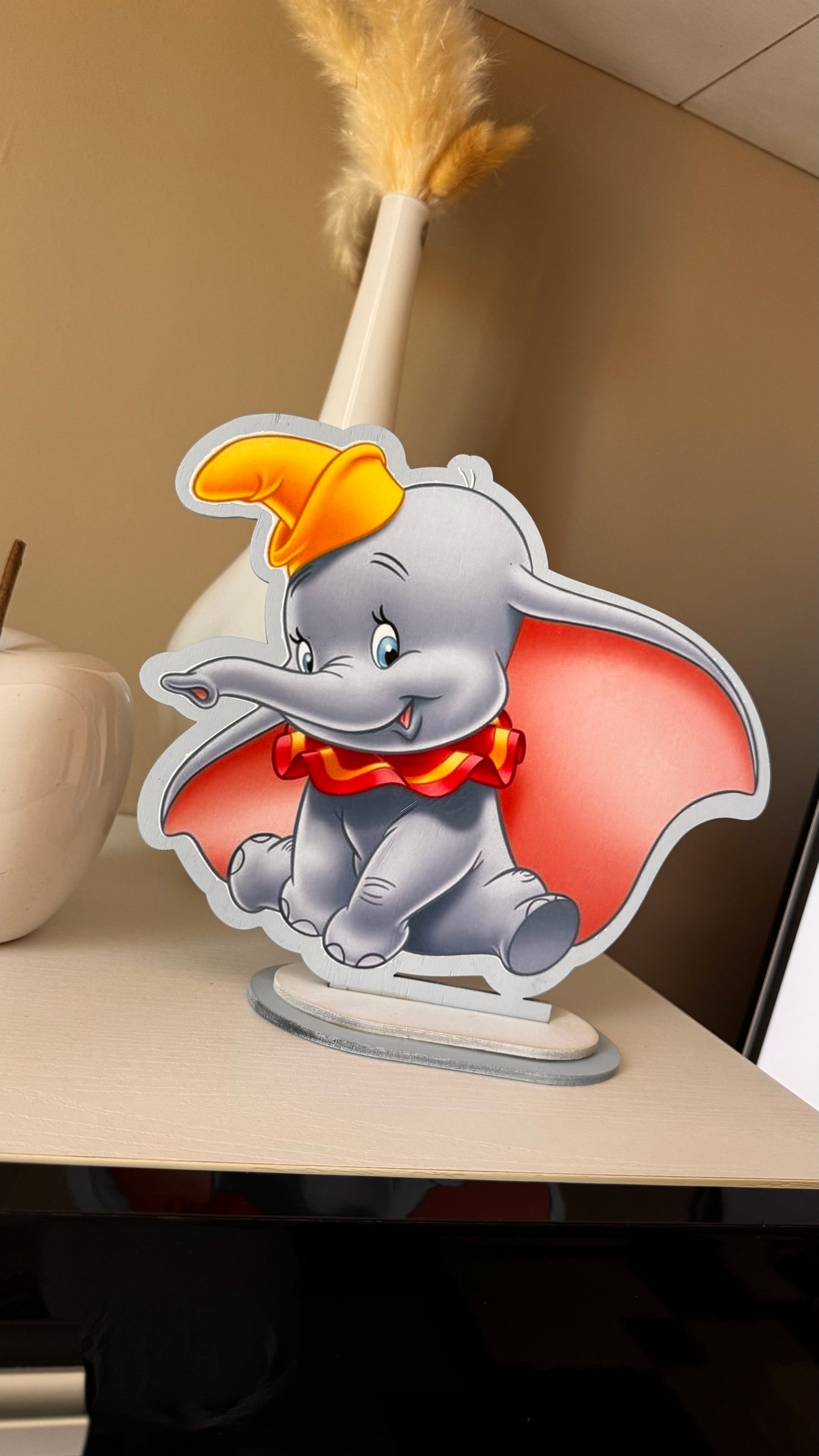 Decorazione da tavolo Dumbo – Sagoma in legno stampato con base
