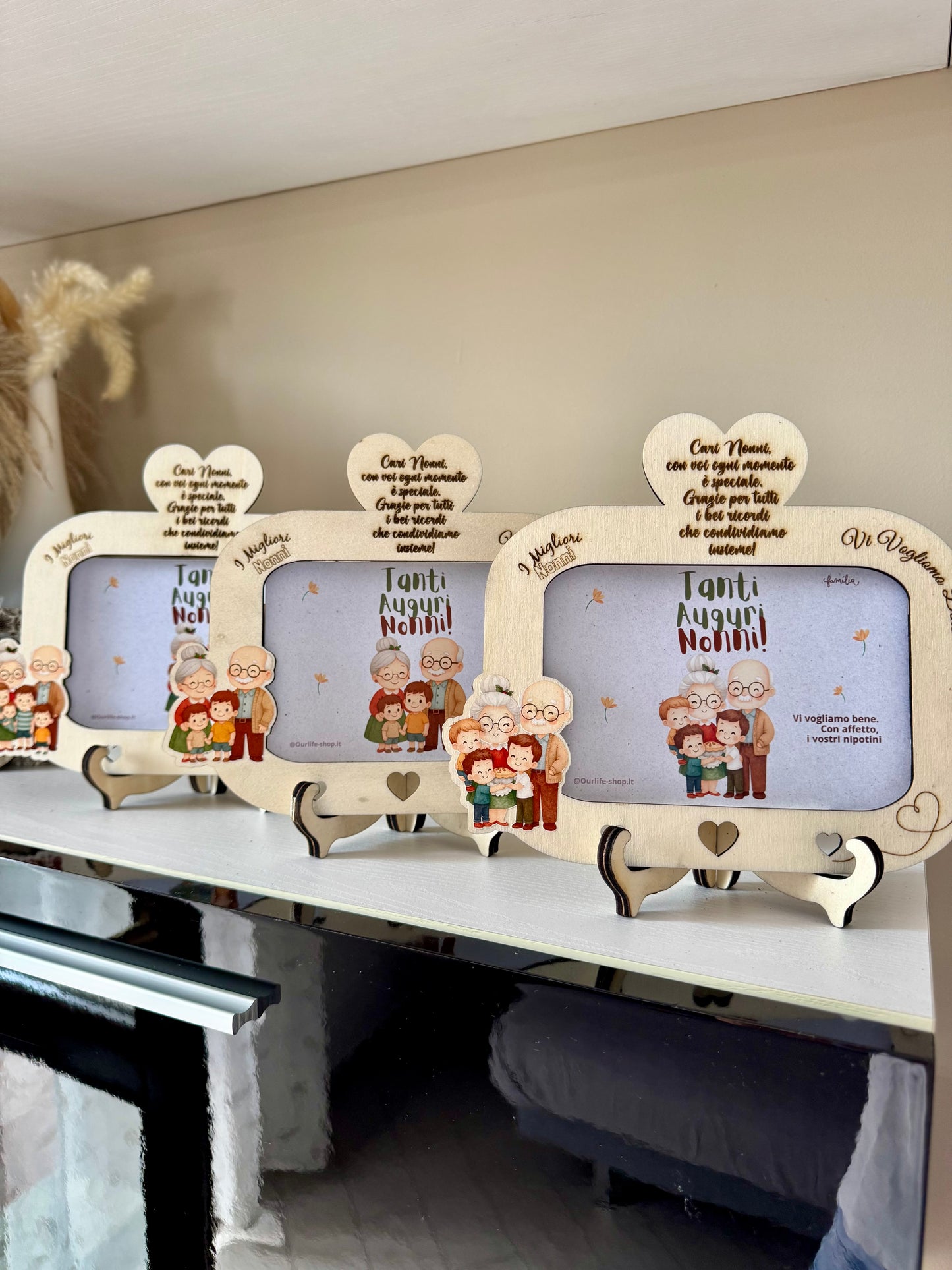 Cornice portafoto in legno personalizzabile – Idea regalo per i nonni