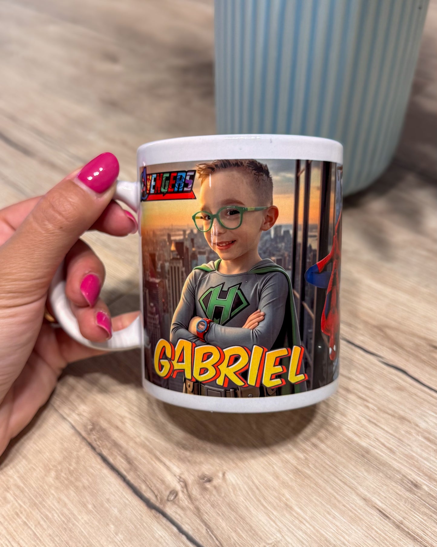 Tazza personalizzata Supereroi con nome
