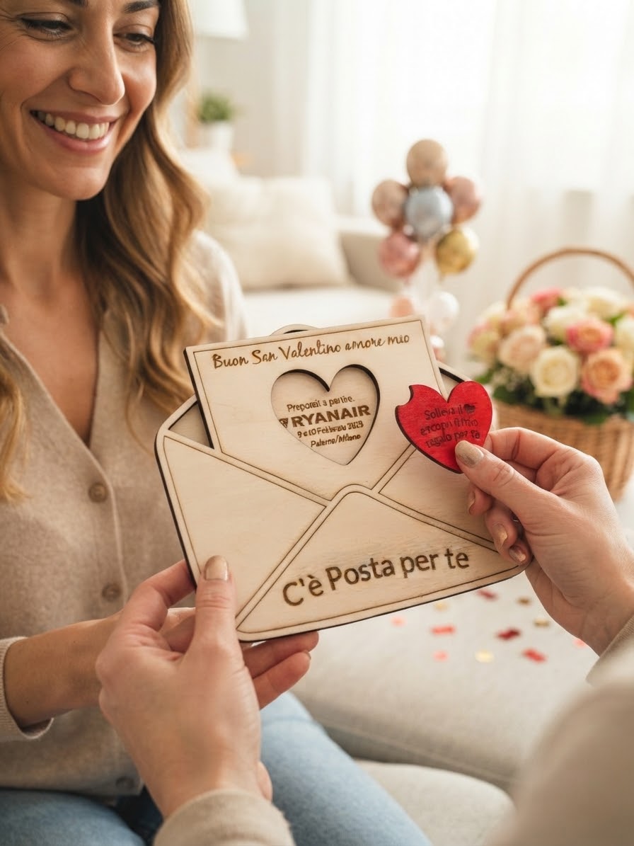 Busta in legno “C’è Posta per Te” – Regalo San Valentino