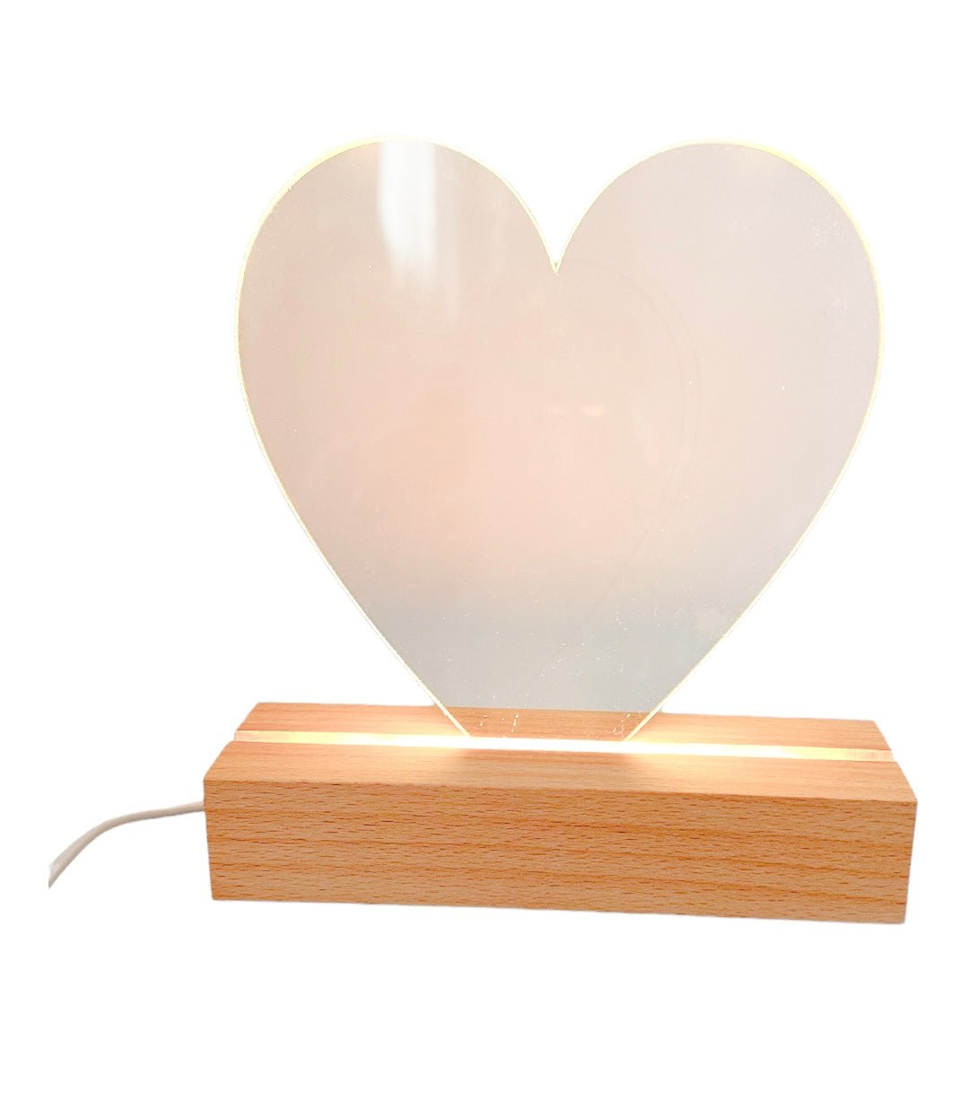 Lampada led cuore con base in legno - Ourlife-shop