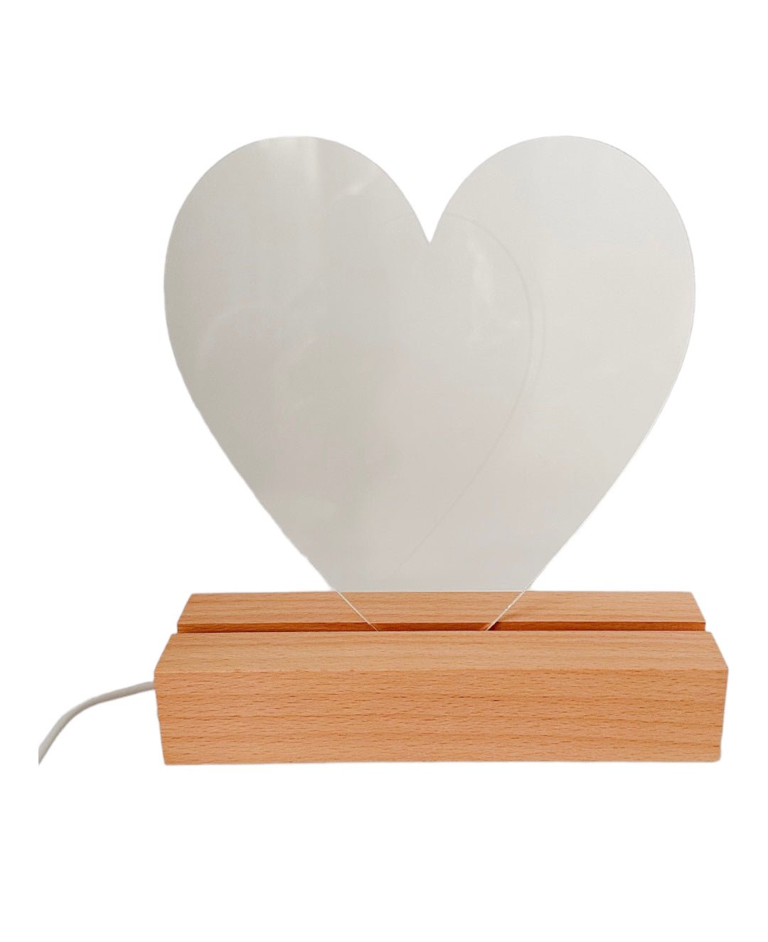 Lampada led cuore con base in legno - Ourlife-shop